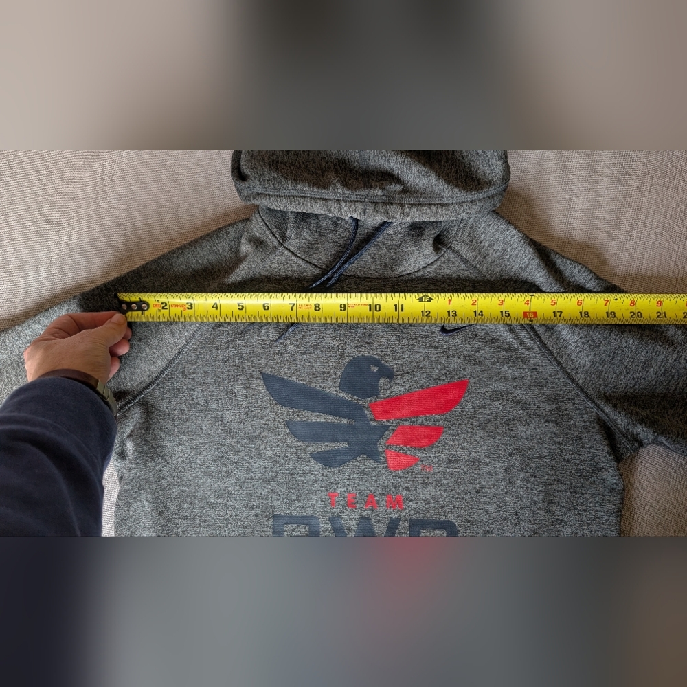 Nike Therma Fit Team Red White Blue RWB Women's Gray Hoodie Size Large Polyester - Picture 5 of 16